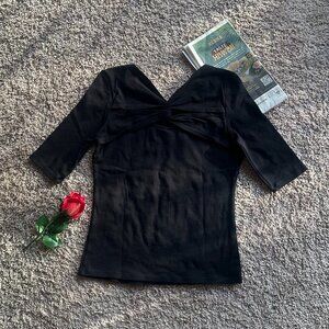 ONLY Black Top | Twisted Back, Sleeves Size M